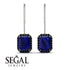 Halo Emerald Cut Sapphire Earrings - Izabella No. 45 image 15