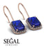 Halo Emerald Cut Sapphire Earrings - Izabella No. 14 image 2