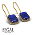 Halo Emerald Cut Sapphire Earrings - Izabella No. 13 image 2