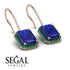 Halo Emerald Cut Sapphire Earrings - Izabella No. 29 image 2