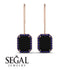 Halo Emerald Cut Black Diamond Earrings - Izabella No. 68 image 15