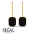 Halo Emerald Cut Black Diamond Earrings - Izabella No. 37 image 15