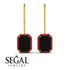 Halo Emerald Cut Black Diamond Earrings - Izabella No. 52 image 15