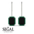 Halo Emerald Cut Black Diamond Earrings - Izabella No. 24 image 15