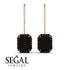 Halo Emerald Cut Black Diamond Earrings - Izabella No. 38 image 15