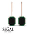 Halo Emerald Cut Black Diamond Earrings - Izabella No. 23 image 15