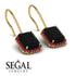 Halo Emerald Cut Black Diamond Earrings - Izabella No. 52 image 2