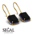 Halo Emerald Cut Black Diamond Earrings - Izabella No. 67 image 2