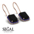 Halo Emerald Cut Black Diamond Earrings - Izabella No. 68 image 3