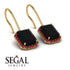 Halo Emerald Cut Black Diamond Earrings - Izabella No. 52 image 3