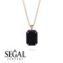 Halo Emerald Cut Black Diamond Necklace - Izabella No. 68 image 8