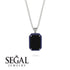 Halo Emerald Cut Black Diamond Necklace - Izabella No. 69 image 8