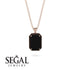 Halo Emerald Cut Black Diamond Necklace - Izabella No. 38 image 8