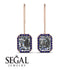 Halo Emerald Cut Diamond Earrings - Izabella No. 62 image 15