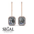 Halo Emerald Cut Diamond Earrings - Izabella No. 2 image 15