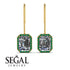 Halo Emerald Cut Diamond Earrings - Izabella No. 16 image 15