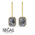 Halo Emerald Cut Diamond Earrings - Izabella No. 1 image 15