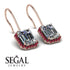 Halo Emerald Cut Diamond Earrings - Izabella No. 47 image 2