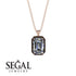 Halo Emerald Cut Diamond Necklace - Izabella No. 32 image 8