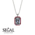Halo Emerald Cut Diamond Necklace - Izabella No. 48 image 8