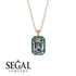 Halo Emerald Cut Diamond Necklace - Izabella No. 17 image 8
