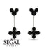 Hanging Black Diamond Compass Earrings - Brittany No. 39 image 8