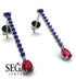 Hanging Oval Ruby Earrings - Tatiana No. 60 image 2