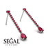 Hanging Oval Ruby Earrings - Tatiana No. 57 image 3