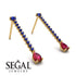 Hanging Oval Ruby Earrings - Tatiana No. 58 image 3