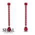 Hanging Oval Ruby Earrings - Tatiana No. 56 image 4
