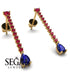 Hanging Oval Sapphire Earrings - Tatiana No. 70 image 2