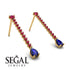 Hanging Oval Sapphire Earrings - Tatiana No. 70 image 3