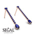 Hanging Oval Sapphire Earrings - Tatiana No. 74 image 3