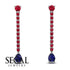 Hanging Oval Sapphire Earrings - Tatiana No. 72 image 4