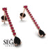 Hanging Oval Black Diamond Earrings - Tatiana No. 41 image 2