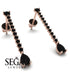 Hanging Oval Black Diamond Earrings - Tatiana No. 38 image 2