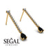 Hanging Oval Black Diamond Earrings - Tatiana No. 31 image 3