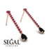 Hanging Oval Black Diamond Earrings - Tatiana No. 41 image 3