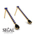 Hanging Oval Black Diamond Earrings - Tatiana No. 43 image 3