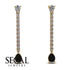 Hanging Oval Black Diamond Earrings - Tatiana No. 31 image 4