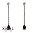 Hanging Oval Black Diamond Earrings - Tatiana No. 32 image 4