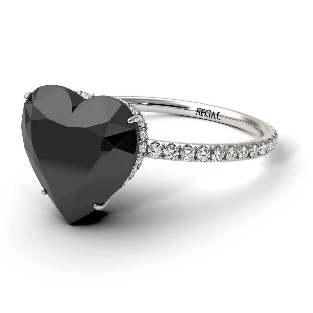 Heart Shape Black Diamond Ring - Noelle No. 9