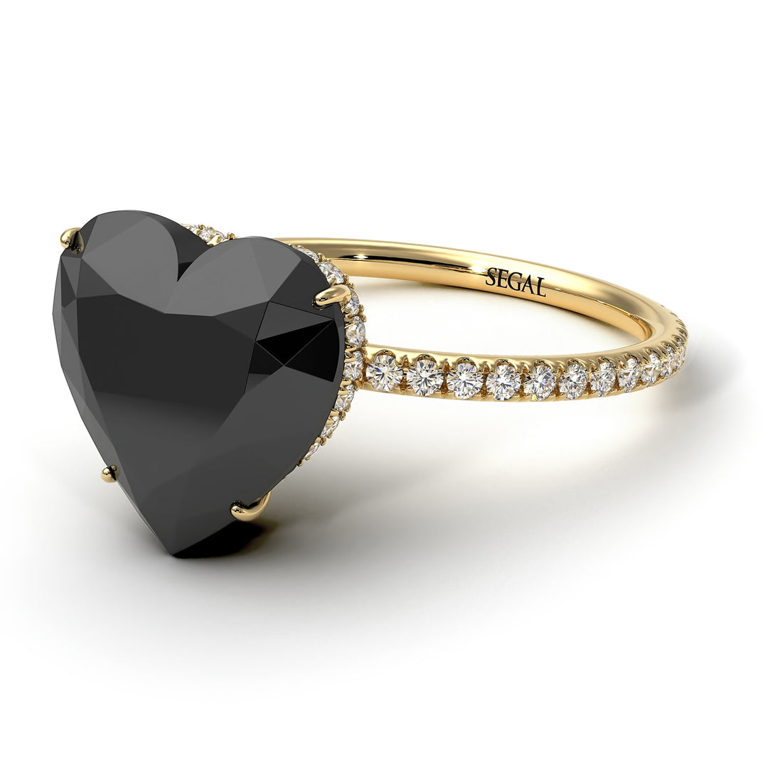 Heart Shape Black Diamond Ring - Noelle No. 7
