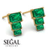 Hidden Diamonds Emerald Emerald Earrings - Briella No. 4 image 2