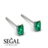 Hidden Diamonds Emerald Cut Emerald Earrings - Angel No. 66 image 2
