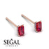 Hidden Diamonds Emerald Cut Ruby Earrings - Angel No. 71 image 2
