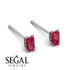Hidden Diamonds Emerald Cut Ruby Earrings - Angel No. 42 image 2