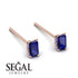 Hidden Diamonds Emerald Cut Sapphire Earrings - Angel No. 74 image 3