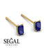 Hidden Diamonds Emerald Cut Sapphire Earrings - Angel No. 28 image 3