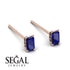 Hidden Diamonds Emerald Cut Sapphire Earrings - Angel No. 44 image 3